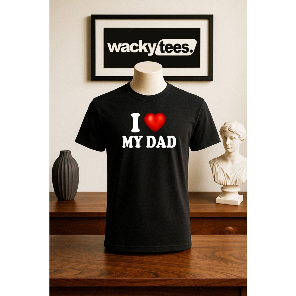 I Love My Dad I Heart Funny Adult Humor Graphic Tee Shirt